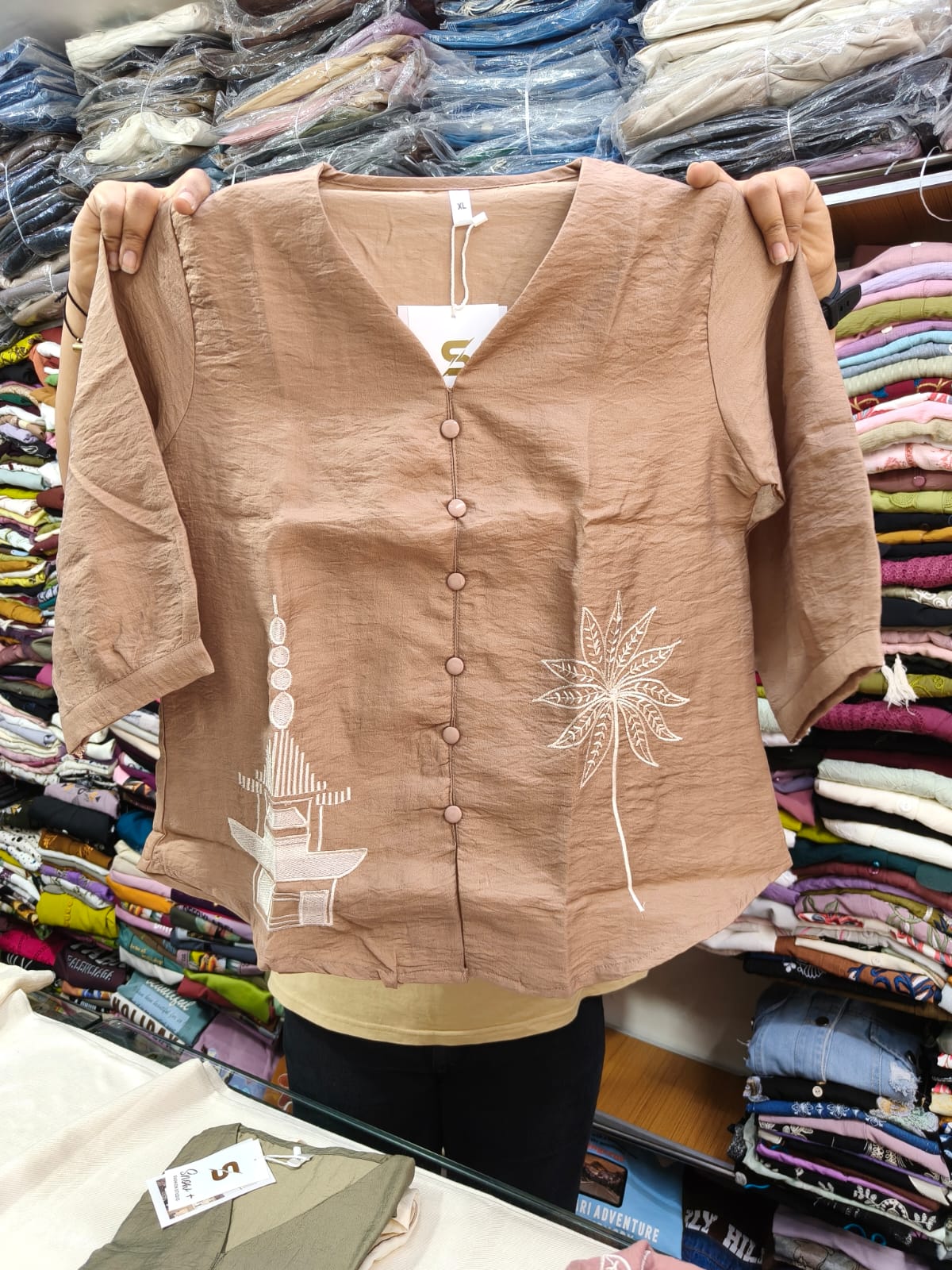 Cotton Embroidered Tops - Maruti Westren Wear