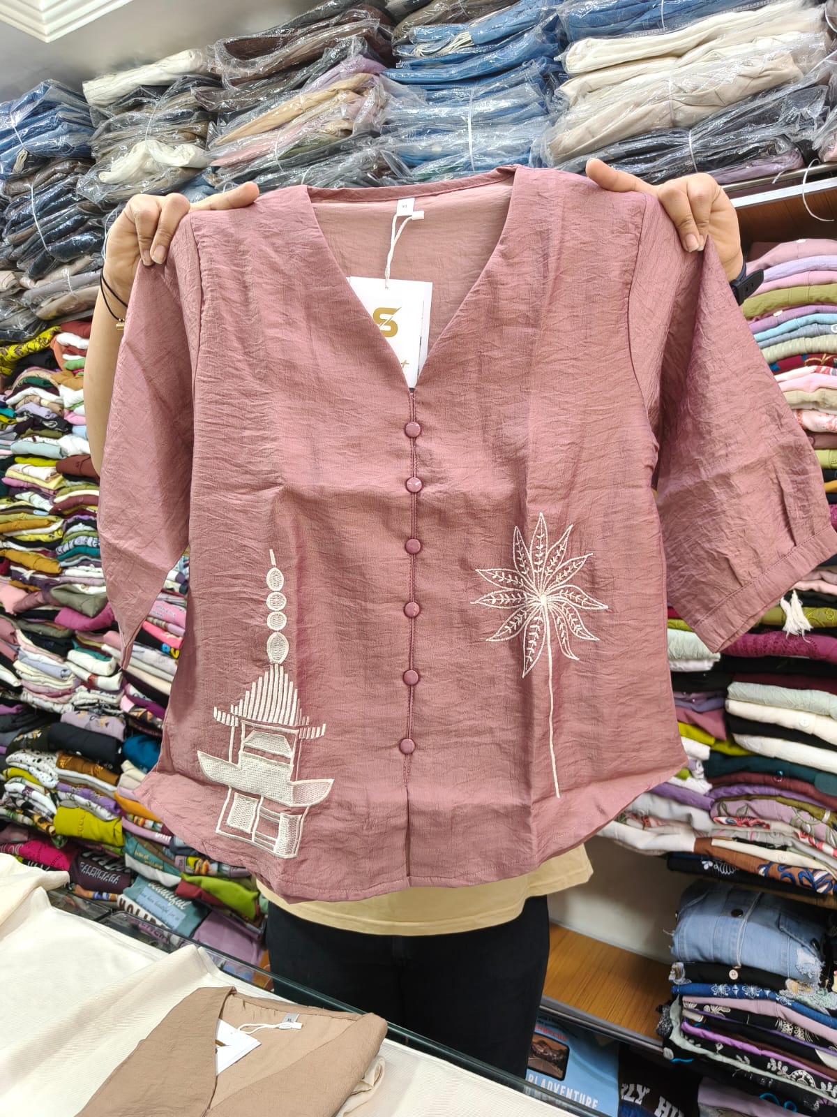 Cotton Embroidered Tops - Maruti Westren Wear